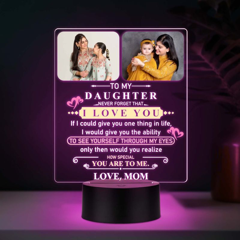 Daughter UV Print Lamp Multicolored Light Gift for Daughter from Mom & Dad